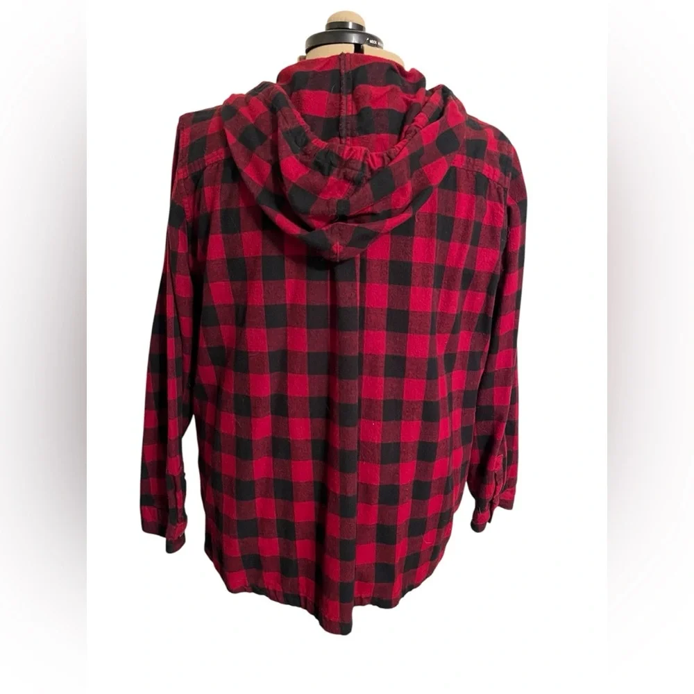 L.L. Bean Red and Black Plaid Zip-up - Picture 3 of 4